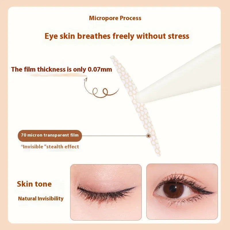 Roll of transparent double eyelid stickers with lace texture for natural eyelid crease creation