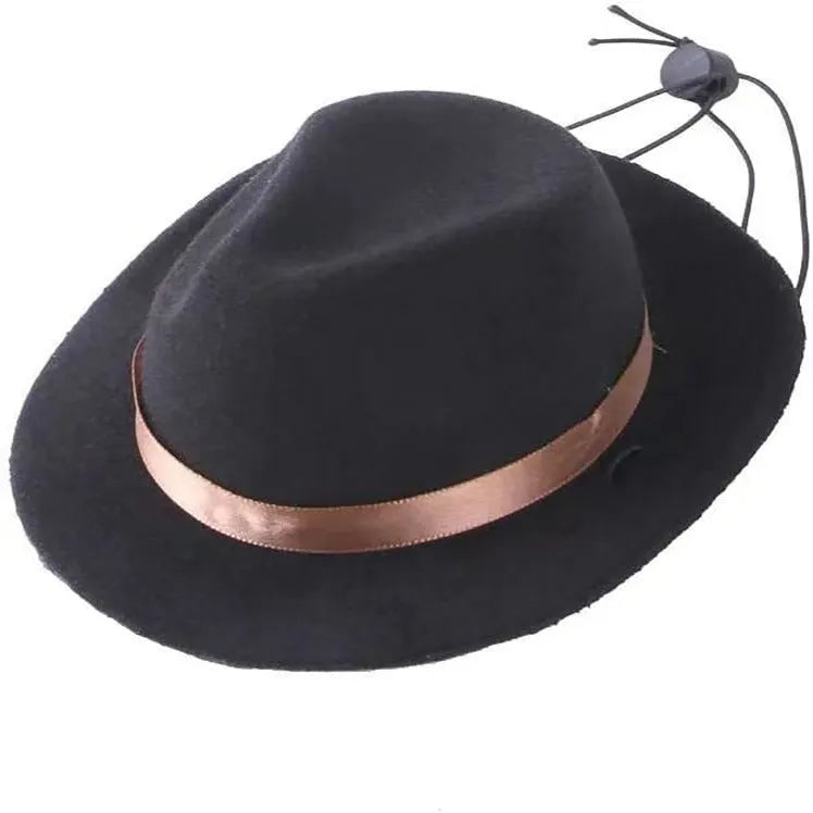 S size mini pet hat in wool felt material with 15.5cm diameter measurement