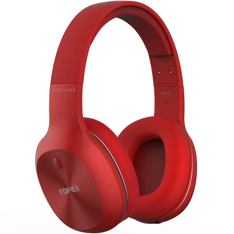 Black, red, and white Bluetooth sports headset with 50-hour battery life