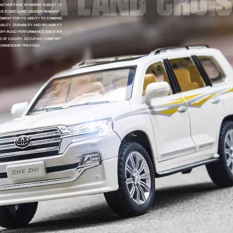 Alloy pull back off-road vehicle car model 1:24 scale sound and light in black on white background