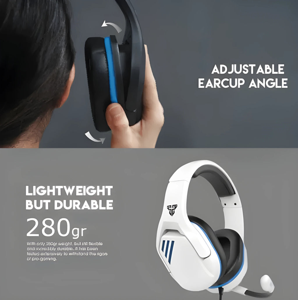 MH86 black gaming headset with over-ear design, adjustable headband and 2 metre cable