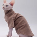 Hairless cat autumn winter base hoodie in polar fleece, available in black, grey, green, purple, sizes XS to XXL