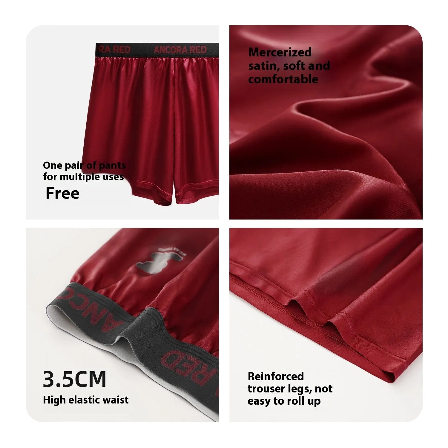 Solid colour men's boxer briefs in polyester fabric showing mid waist design and colour options