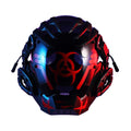 Black full face creative prop mask helmet with cyberpunk design for Halloween costumes
