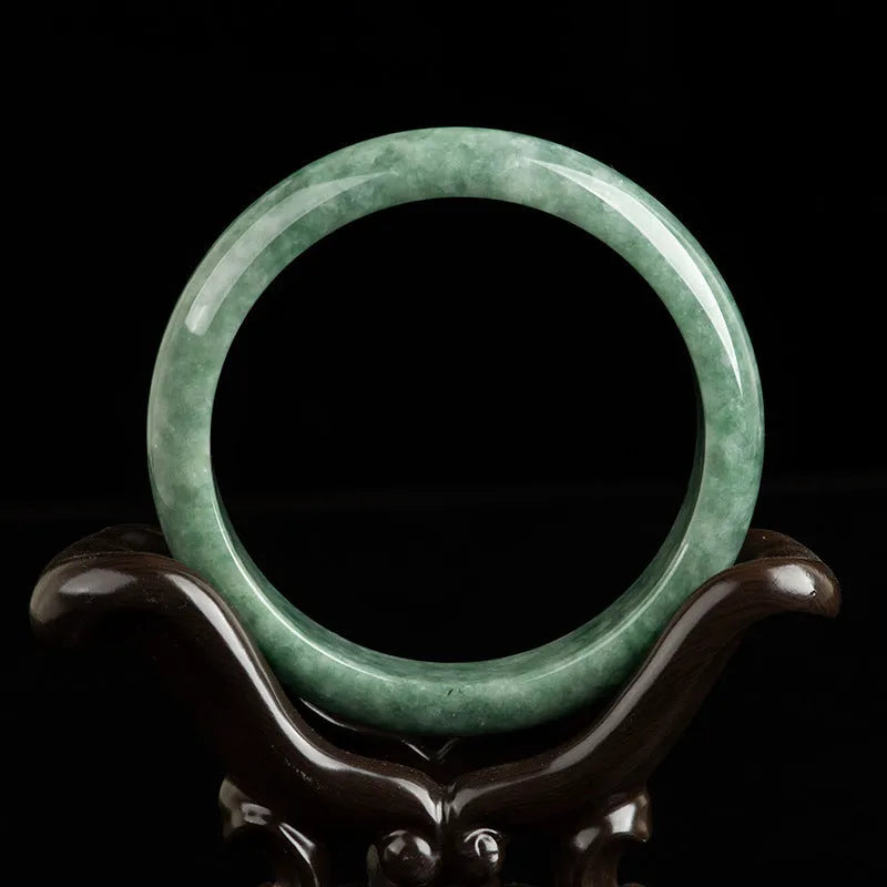 Natural emerald bean green bracelet for women with certificate and gift box
