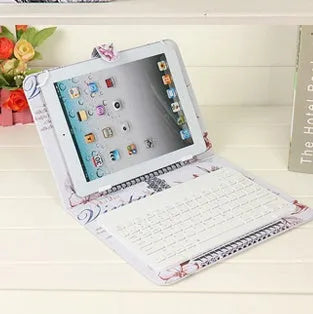 Wireless Bluetooth keyboard case with detachable keyboard for mobile phones and tablets