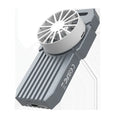 Silver aluminium USB4 external hard drive box for NVMe M2 SSDs with 40Gbps speed