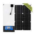 180W monocrystalline solar panel in black and white with PET surface, 420x280mm, including black charge controller