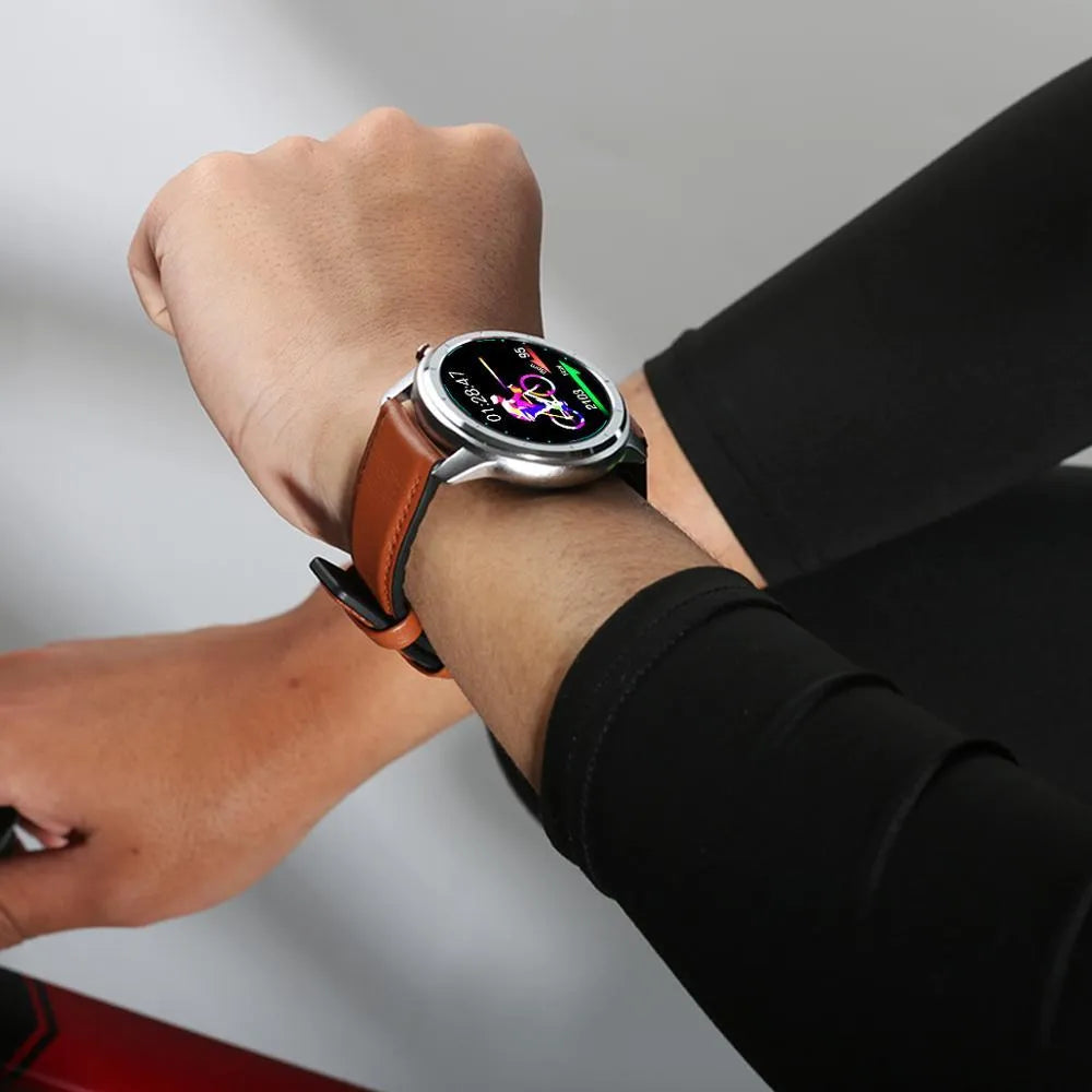LEMFO LF26 smart bracelet with 1.3-inch screen shown in Silver colour option on a wrist.