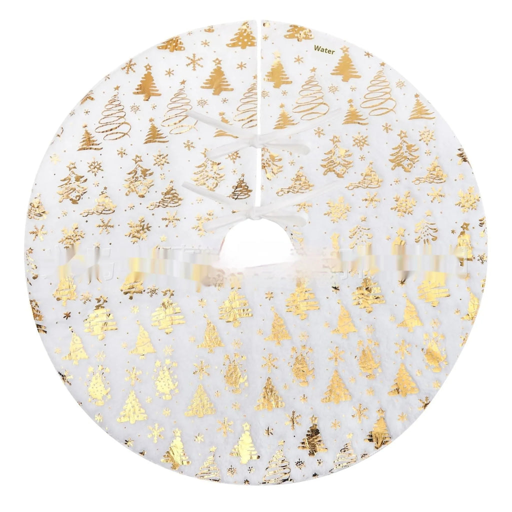 Gilding Snowflake Christmas Tree plush rug in snowflake star style on floor