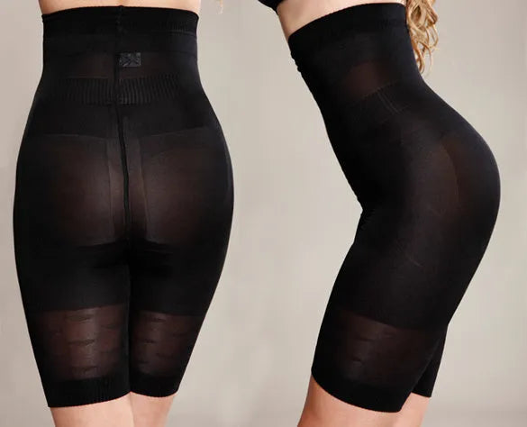 Women's seamless high waist shapewear short in black and nude colours for tummy control