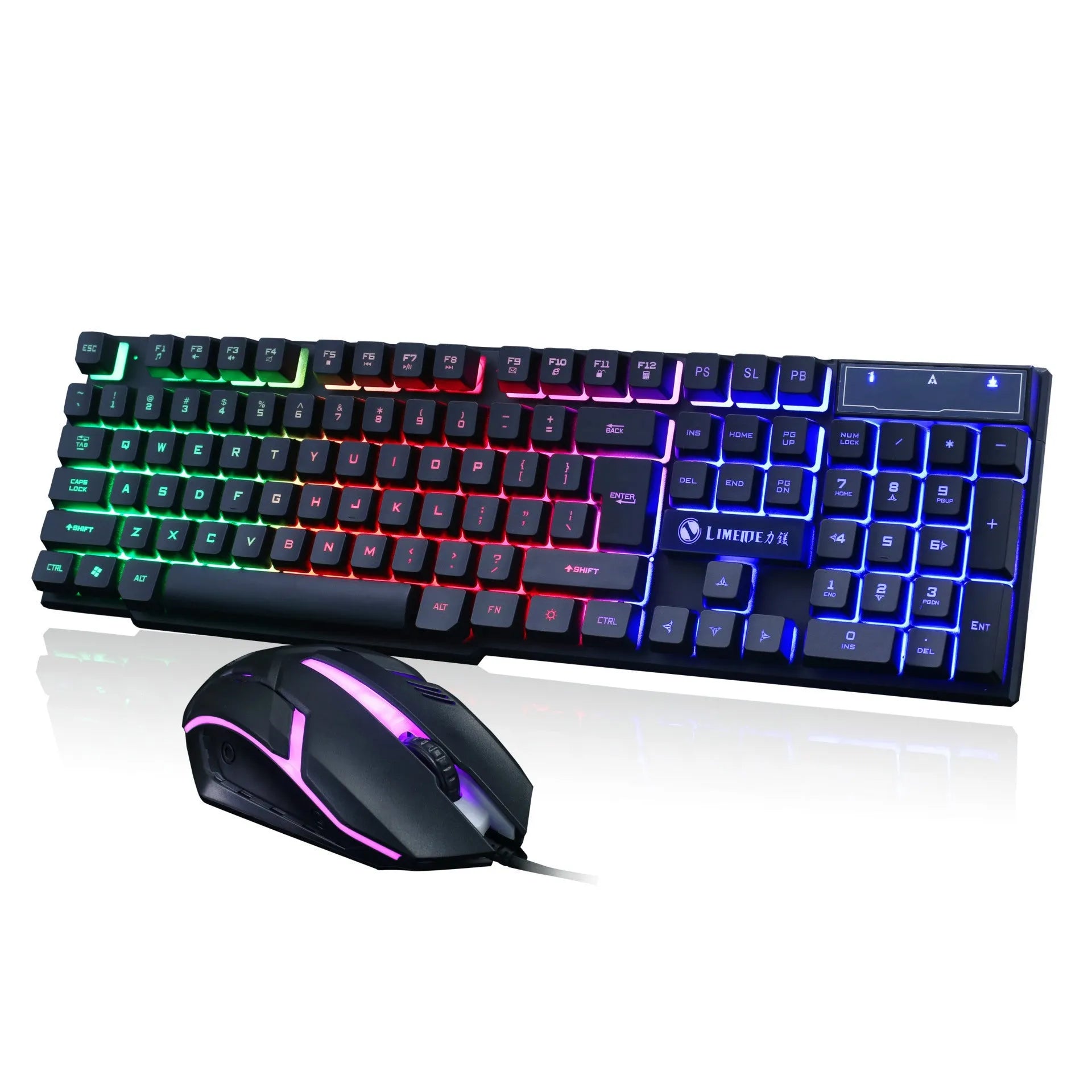 Limei Gtx300 mechanical gaming keyboard and mouse set with backlight and USB interface