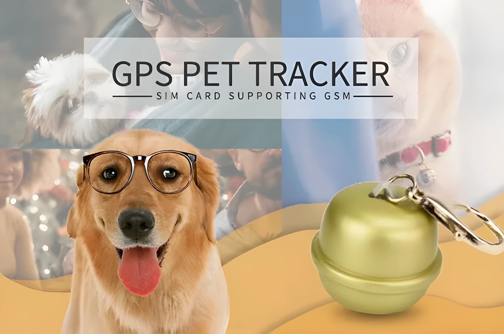GPS dog collar with nylon strap and plastic buckle for medium to large dogs in various colours.