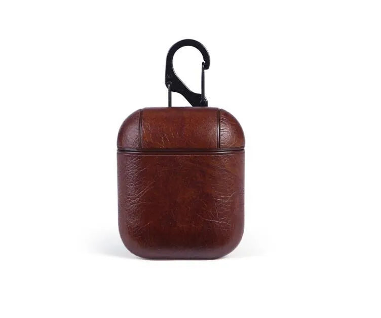 Genuine leather Bluetooth earphone charger case for Apple AirPods in multiple colours