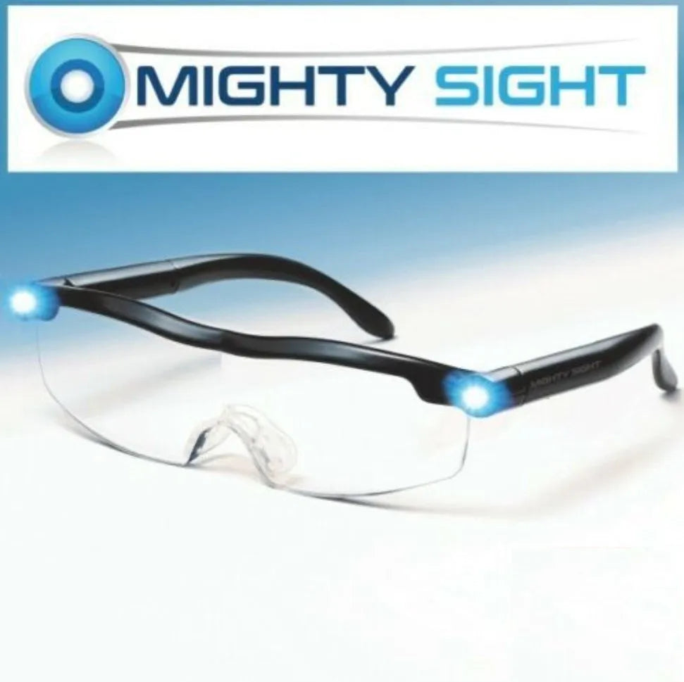 Transparent black USB LED reading glasses with integrated illumination and ABS plastic frame