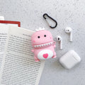 Silicone AirPods case with cartoon animal design in multiple colour options