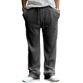 Men's casual straight-leg trousers in four colours with high-waist design and micro-elastic fabric