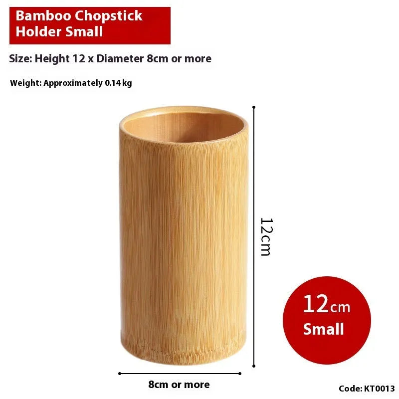 Bamboo chopsticks holder portable utensil organiser in natural bamboo with multiple size options