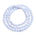 Blue agate bracelet with multi-circle stripe pattern and 6-6.8mm beads