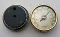 Silver analogue thermometer and hygrometer with aluminium dial and ring for indoor outdoor use