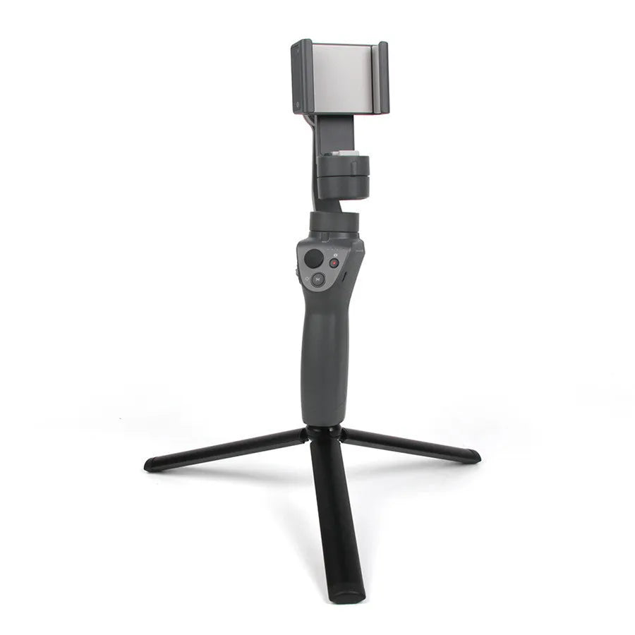 Black aluminium alloy phone tripod with handheld stabilizer for Apple iPhone compatibility