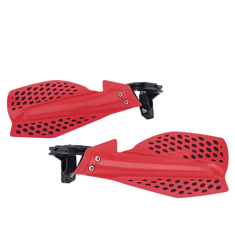 Pair of plastic motorcycle hand guard accessories in black colour