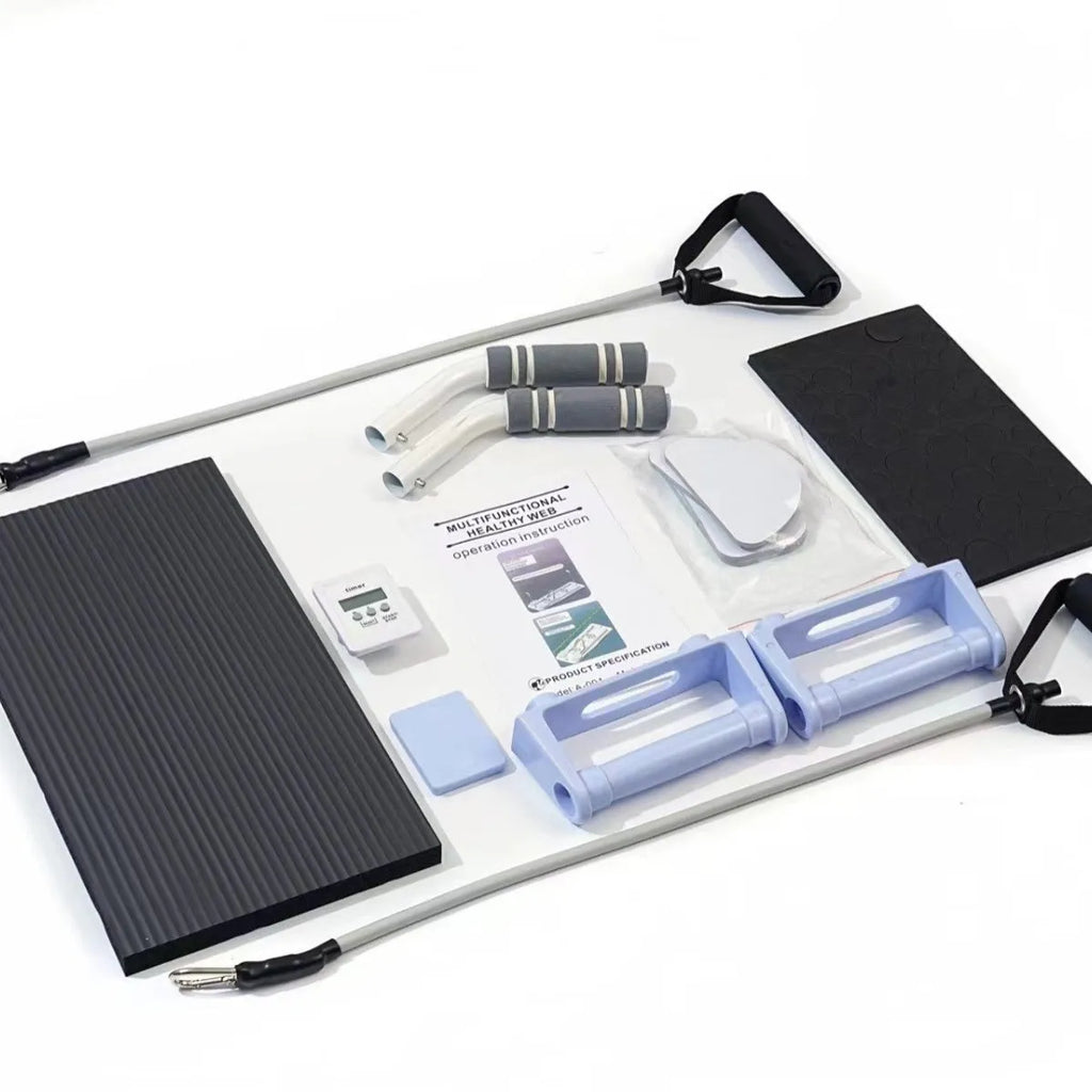 Purple foldable PP plastic fitness belly panel board for supine home workouts.