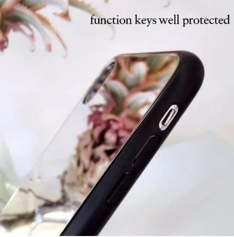 Black mirror back cover phone case for iPhone X showing reflective surface.