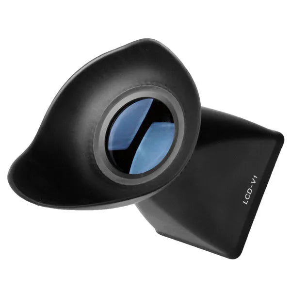 Black camera framing amplifier viewfinder magnifier with magnetic mount for DSLR cameras