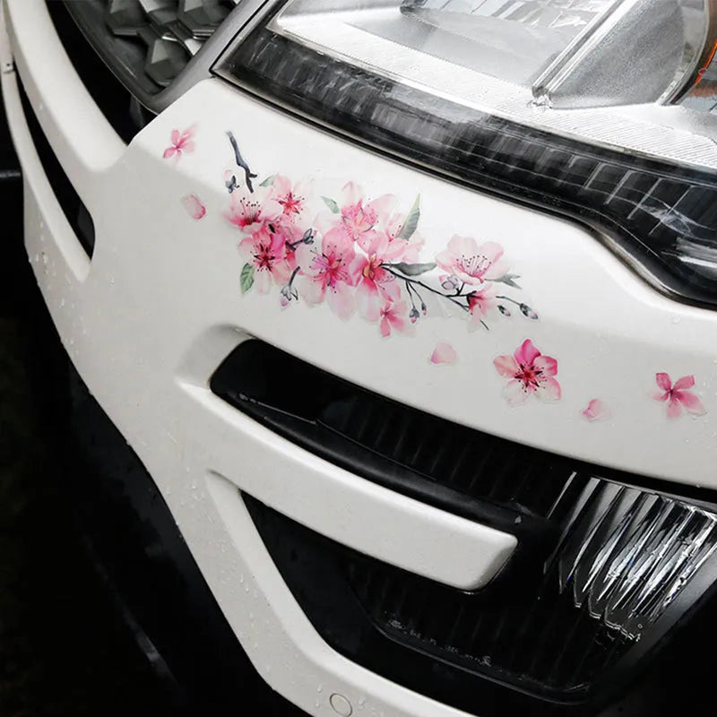 Cherry blossom flower pattern car stickers in two sizes for vehicle decoration