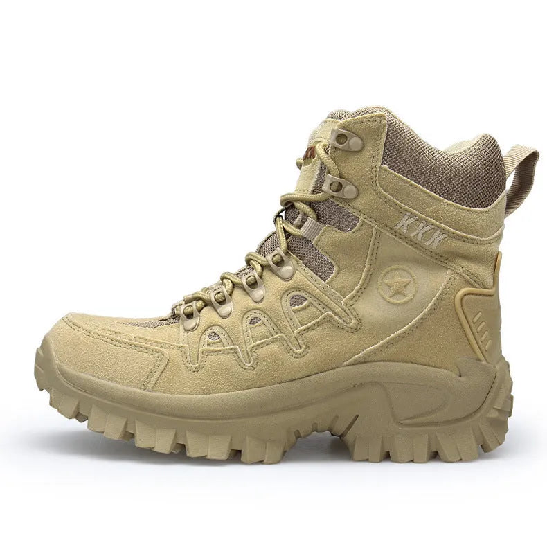 Men's US Army Delta Tactical Boots in black or sand with rubber sole for outdoor use.