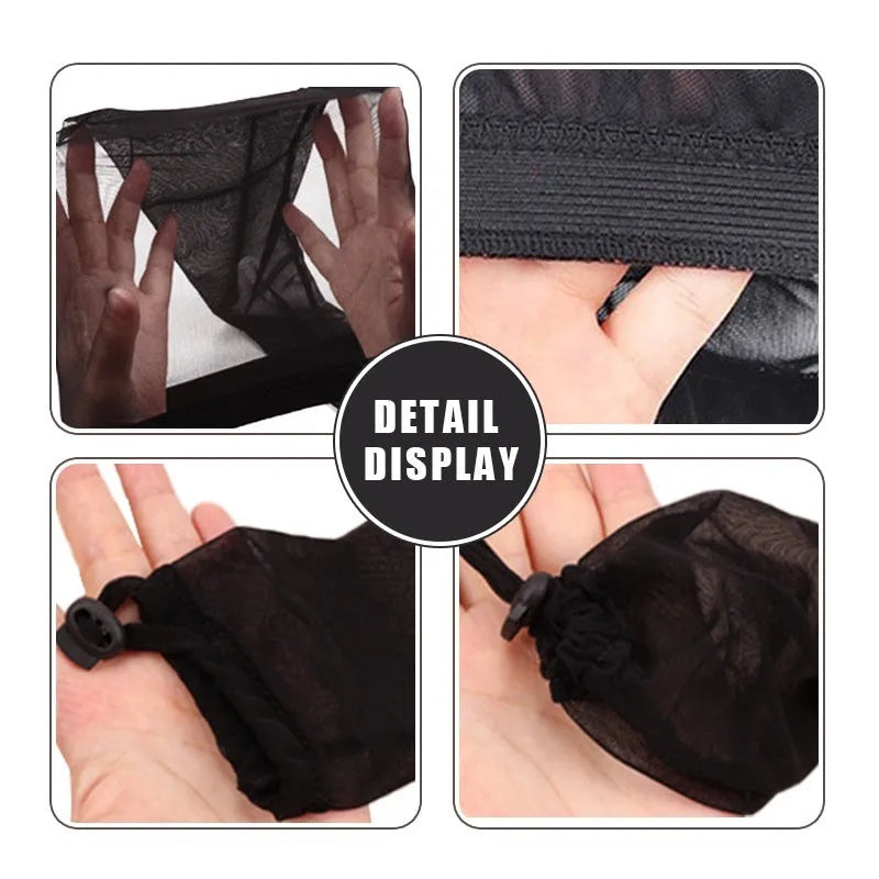 Spandex mesh wig cap with oversleeve design in seven colour options