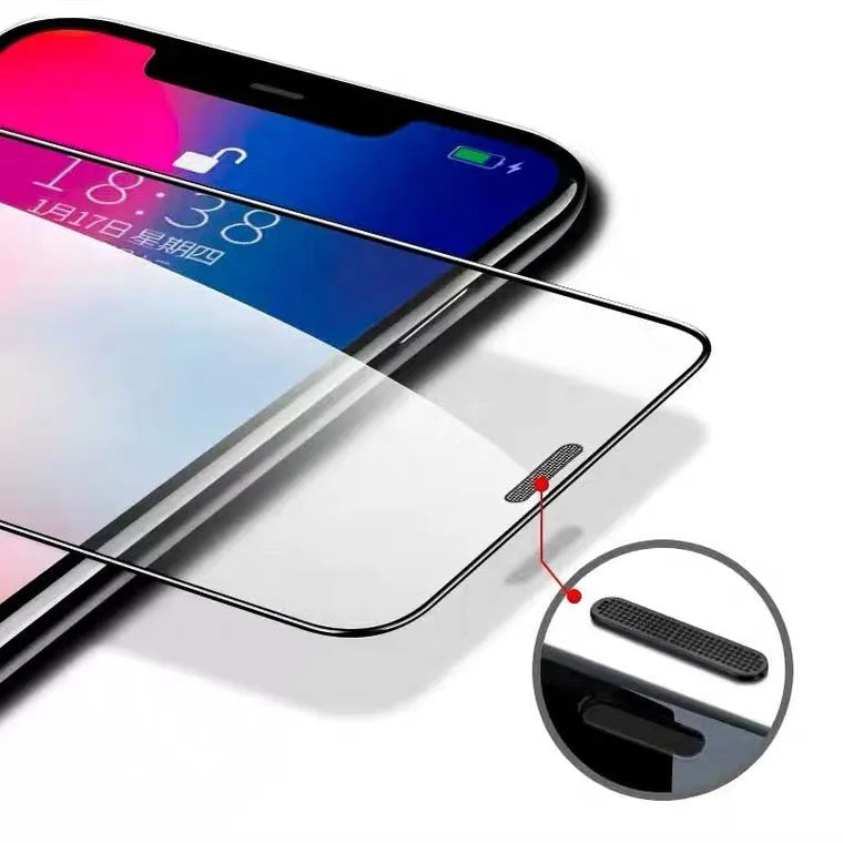 Privacy tempered glass screen protector for iPhone showing full coverage and anti-peep feature