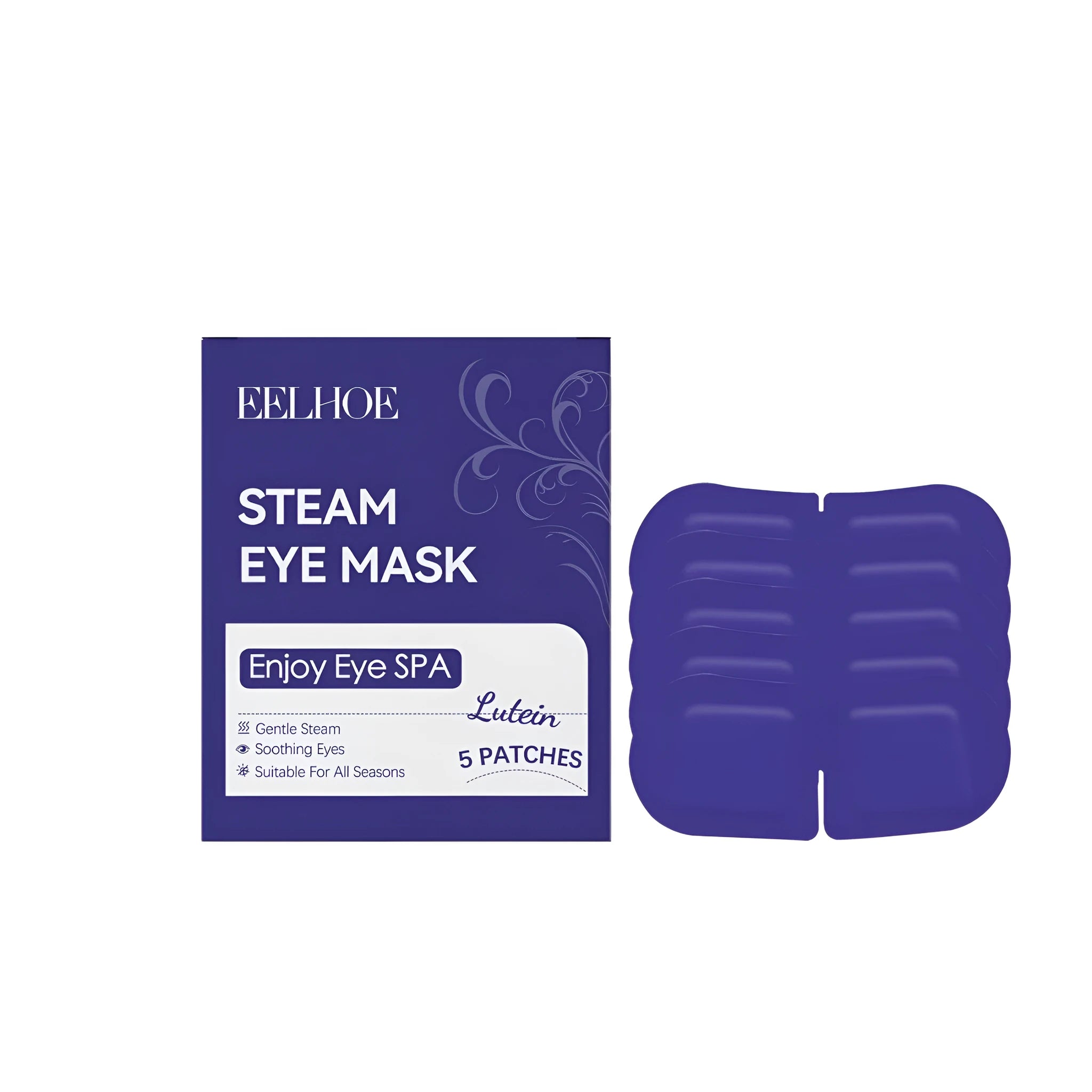 5-pack of disposable lutein steam eye masks with carbon powder heating patches