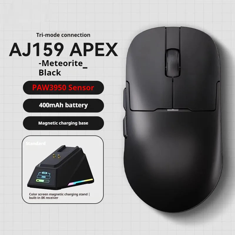 AJ159 gaming mouse in eight colour options with tri-mode wireless wired Bluetooth connectivity
