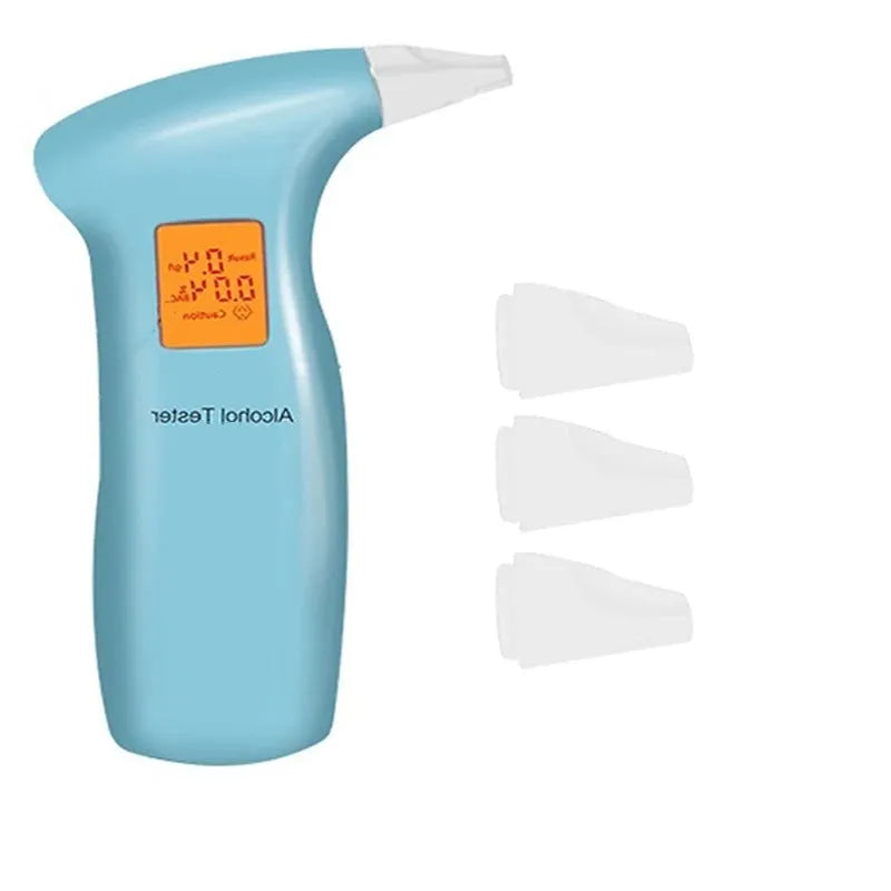 Portable orange light breath alcohol tester with replaceable mouthpieces for drivers