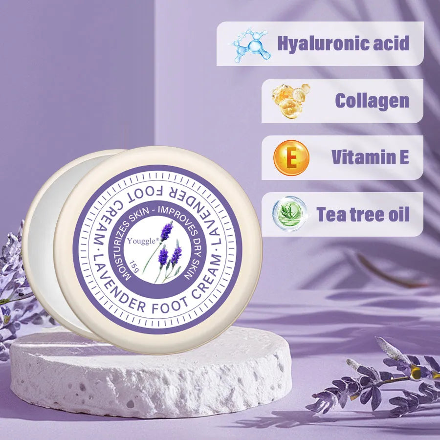 Lavender anti fungal foot repair cream 15g tube for dead skin removal and peeling foot care
