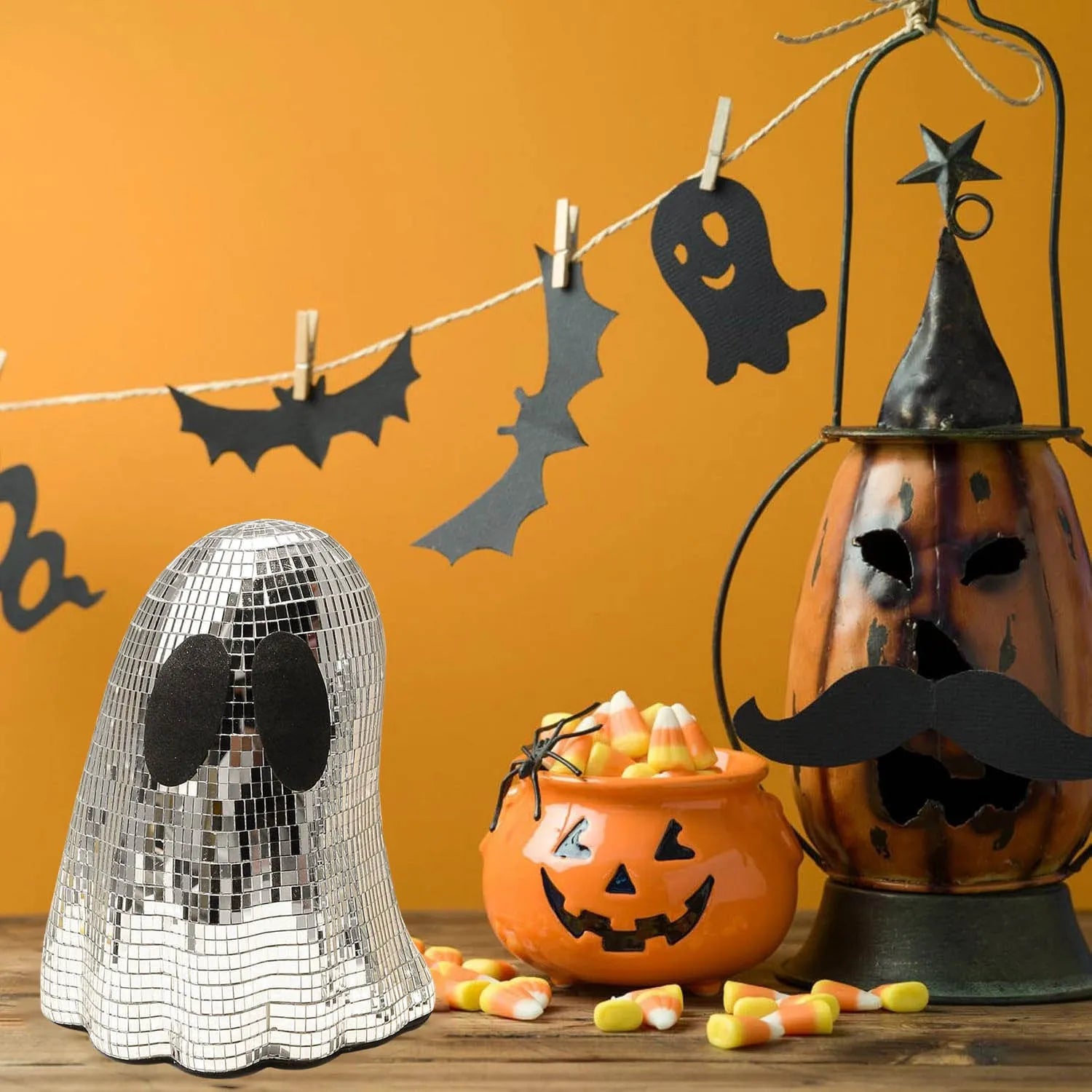 Silver Halloween ghost mosaic mirror patch desktop decoration in glass