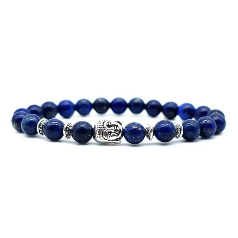 Handcrafted tiger eye Buddha head bracelet with 19mm beads for men and women