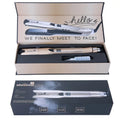 Mini steam hair straightener and curling iron in champagne, purple or rose red colour