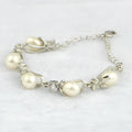 Freshwater pearl bracelet with Korean crown design on white background