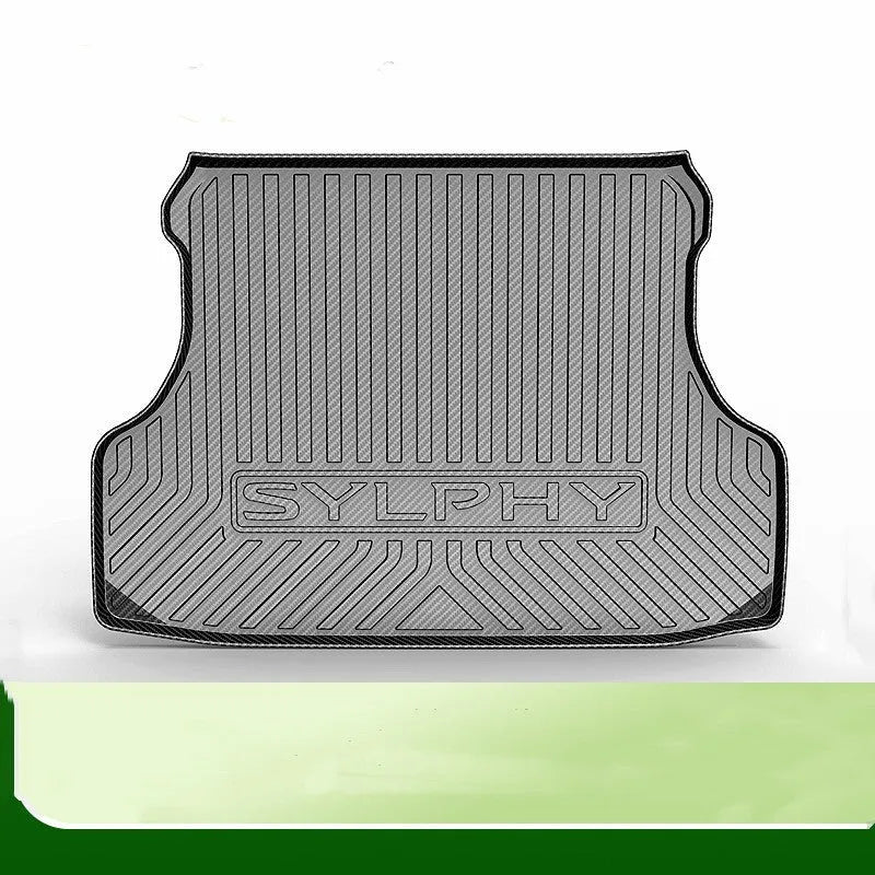 Black carbon fibre pattern TPE car trunk protection mat for vehicle cargo area