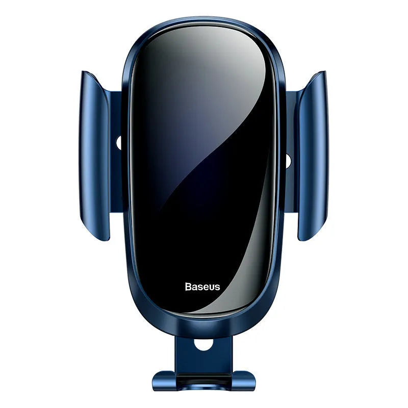 Universal smart car bracket for mobile phones with adjustable clamp dashboard mount in black, blue and silvery colours