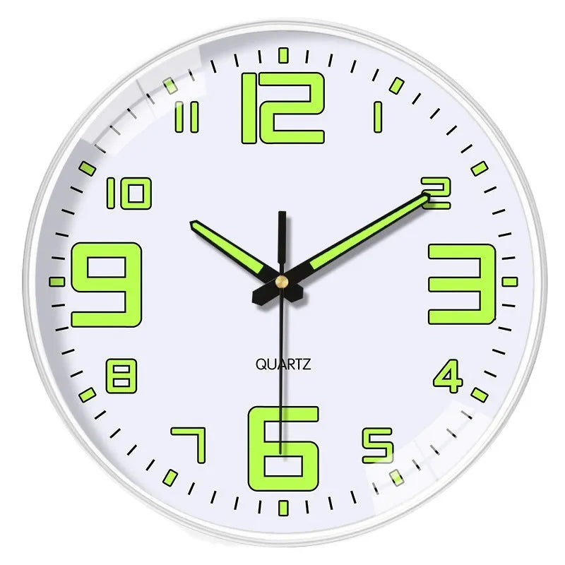 8 inch luminous wall clock with 20cm diameter modern plastic case