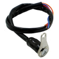 Black stainless steel motorcycle switch with double flash button and light ring, 7mm mounting hole