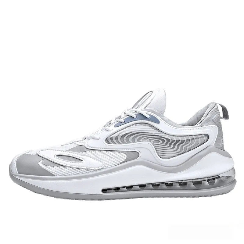 Men's Space Black and Space White height increasing summer casual shoes with air cushion soles