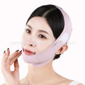Small V face shaping mask in purple and green colours with anti-sagging bandage design