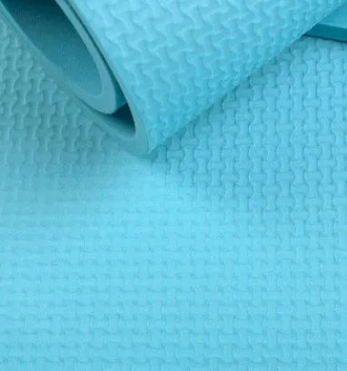 EVA yoga mat in six colours showing 4mm and 6mm thickness options for fitness exercise