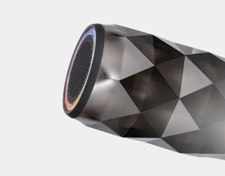 Black crystal diamond cut Coke can Bluetooth speaker lantern with colourful lighting effects and touch controls