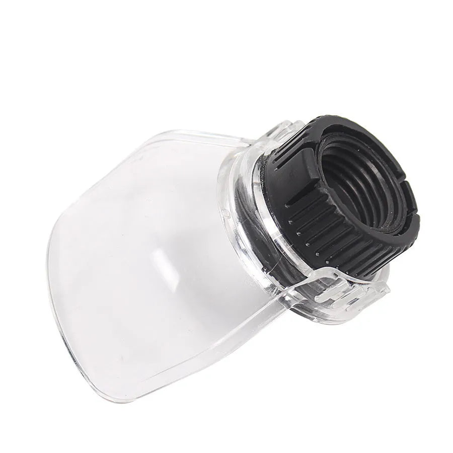 Transparent plastic safety cover for electric grinding machine ports measuring 17.5-19mm